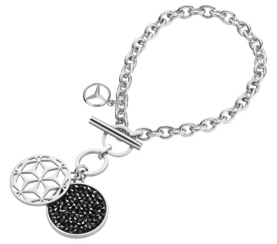 Женский браслет Mercedes Women's Bracelet Seoul, Swarovski, Silver / Black
