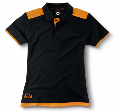 Мужская футболка поло Smart Men's Polo Shirt, Black / Orange