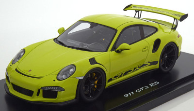 Модель автомобиля Porsche 911 GT3 RS, Light Green, Scale 1:18