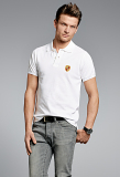 Мужская рубашка-поло Porsche Men's Polo Shirt, Logo, White, артикул WAP59100S0B