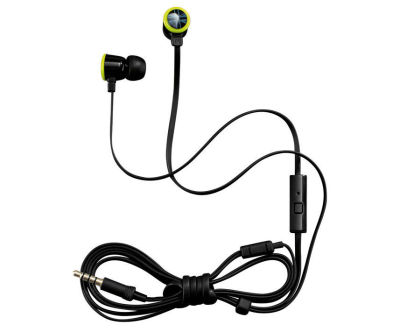 Наушники Mini Earphones, Union Jack, black and lime