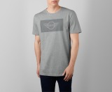 Мужская футболка MINI Men's T-Shirt, Wing Logo Cut-Out, Grey, артикул 80142445606