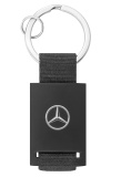 Брелок Mercedes-Benz Key Ring, black/silver, diecast zinc/leatherette, артикул B66956287