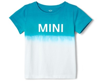 Детская футболка MINI T-Shirt Kids Dip-Dye, White/Aqua