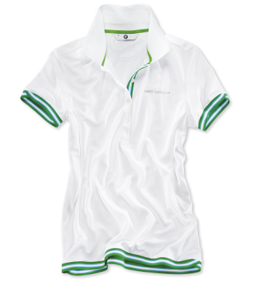 Женская рубашка-поло BMW Golfsport Polo Shirt, ladies, White/Green