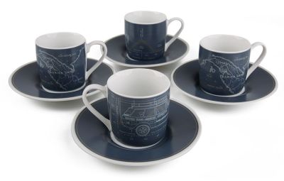 Набор из четырех чашек с блюдцами для эспрессо Land Rover Heritage Darien Gap Espresso Set