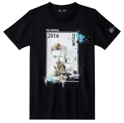 Футболка унисекс Mercedes F1 Unisex Nico Rosberg 2016 Winner Shirt