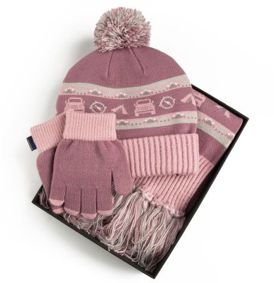 Детский набор из шапки, шарфа и перчаток Land Rover Children Winter Set, Pink/Purple