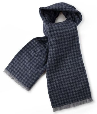 Шерстяной шарф унисекс Jaguar Houndstooth Print Scarf, Navy/Grey