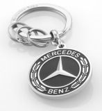 Брелок Mercedes-Benz Key Ring, Untertürkheim Stainless Steel, Black/Silver, артикул B66953307