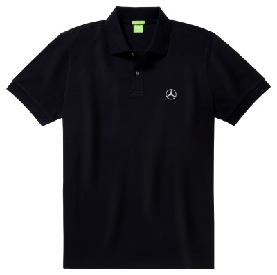 Мужская рубашка-поло Mercedes-Benz Men's Polo Shirt, Hugo Boss, Pure Black