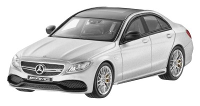 Модель автомобиля Mercedes-AMG C 63 S, W205, Iridium Silver Magno, Scale 1:43