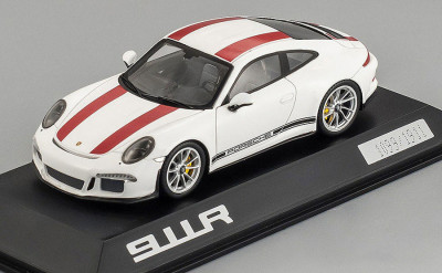 Модель автомобиля Porsche 911 R (991 II) 2016, White, Scale 1:43