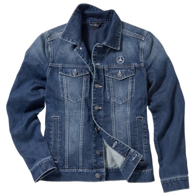 Куртка мужская джинсовая Mercedes Embroidered Denim Jacket, Men, Jeans Blue, Trucker