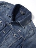 Куртка мужская джинсовая Mercedes Embroidered Denim Jacket, Men, Jeans Blue, Trucker, артикул B67871169