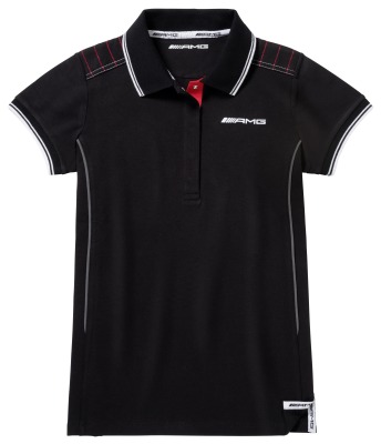 Женская рубашка-поло Mercedes Women's Polo Shirt AMG, Black/Red