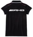 Женская рубашка-поло Mercedes Women's Polo Shirt AMG, Black/Red, артикул B66958293