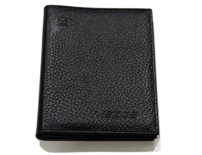 Обложка для документов из рельефной кожи Mazda Document Relief Leather Case, Black