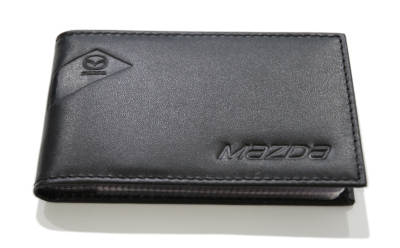 Футляр для визитных карт из гладкой кожи Mazda Smoot Leather Business Card Case, Black