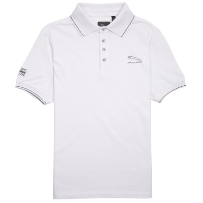 Мужская рубашка-поло Jaguar Men's Leaper Logo Polo Shirt, White