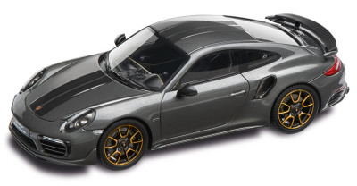 Модель автомобиля Porsche 911 Turbo S Exclusive Series – Limited Edition, Scale 1:43, Agate Grey Metallic