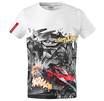 Детская футболка Audi Kids Shirt Comic Print, Audi Sport, White