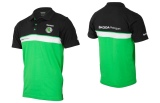 Мужская рубашка-поло Skoda Men's Motorsport Polo Shirt, Black/Green, артикул 000084230GGT1