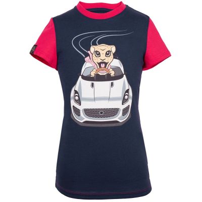 Футболка для девочек Jaguar Girls' Car Graphic T-Shirt, Navy/Pink