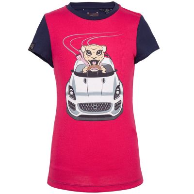 Футболка для девочек Jaguar Girls' Car Graphic T-Shirt, Pink/Navy