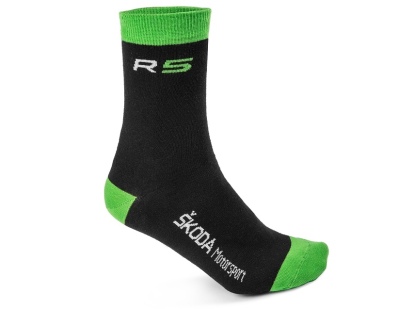 Носки унисекс Skoda Motorsport Socks, Black/Green