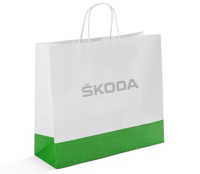Бумажный подарочный пакет Skoda Paper Bag, Size M, White