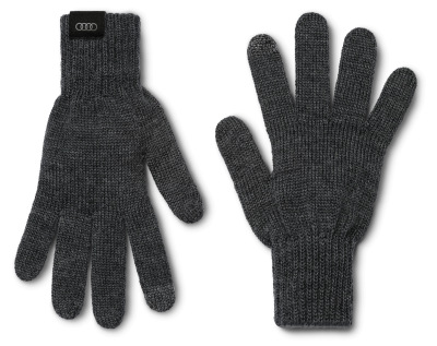 Вязаные перчатки для сенсорных экранов Audi Knitted Gloves, Grey