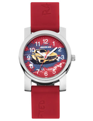 Детские наручные часы Mercedes-Benz Children's Watch, Mercedes-AMG GT, red / solarbeam / silver-coloured
