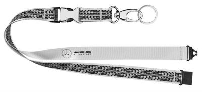 Лента с карабином для ключей Mercedes AMG Lanyard, Silver Grey / Black