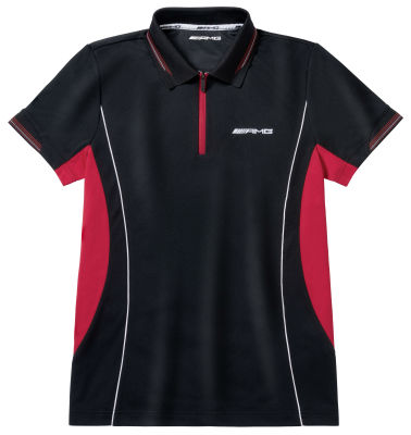 Мужская рубашка-поло Mercedes-AMG Men's Performance Polo Shirt, Black/Red
