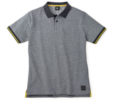 Мужская рубашка-поло Volkswagen Logo Men's Polo Shirt, Grey/Black/Yellow