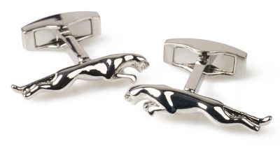 Посеребренные запонки Jaguar Leaper Cufflinks, Silver Plated