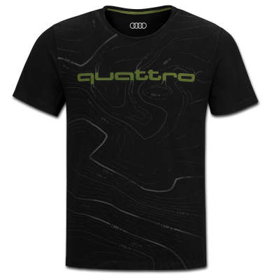 Мужская футболка Audi quattro Mens T-Shirt, Black/Green