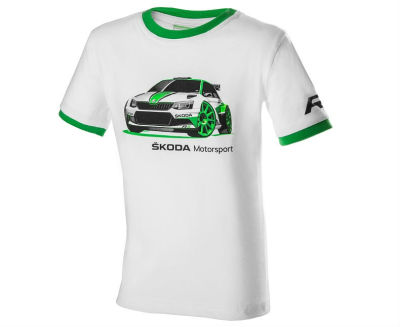 Детская гоночная футболка Skoda Children's T-shirt Motorsport, White