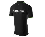 Мужская рубашка-поло Skoda Polo Shirt, Men's, Event Collection, Black/Green, артикул 000084230AG041