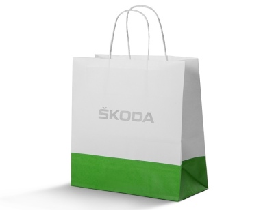 Бумажный подарочный пакет Skoda Paper Bag, Size S, White