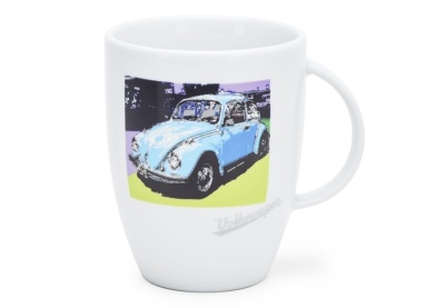 Фарфоровая кружка Volkswagen Mug Beetle, Pop-Art-Style V3, White