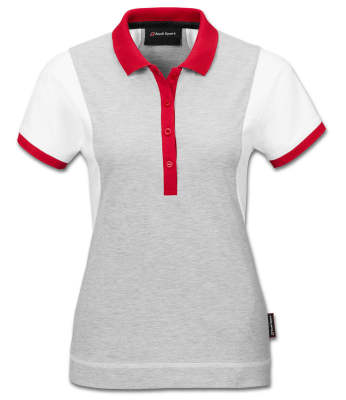 Женская рубашка-поло Audi Sport Poloshirt, Womens, white/grey