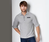 Мужская рубашка в стиле регби Porsche Men’s Rugby Shirt – Classic, Light Grey Mélange, артикул WAP71400S0K