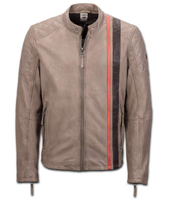Мужская кожаная куртка Audi Heritage Leather Jacket, Mens, grey