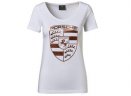 Женская футболка Porsche Crest T-shirt, Ladies, White/Rose Gold