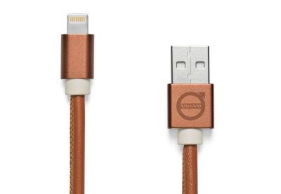 Кожаный кабель USB Volvo Leather Charger Cable Apple, Cognac
