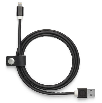 Кожаный кабель USB Volvo Leather Charger Cable Apple, Black