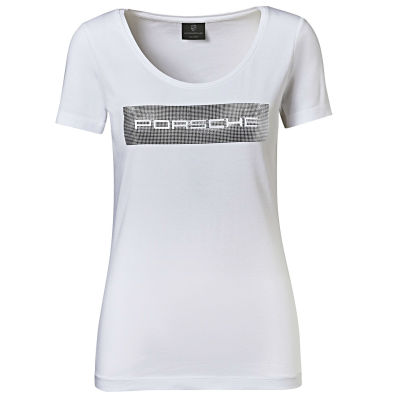 Женская футболка Porsche Logo T-shirt, Ladies, White/Silver