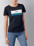 Женская футболка MINI Wing Logo T-Shirt Women’s, Black/White/Island, артикул 80142454915